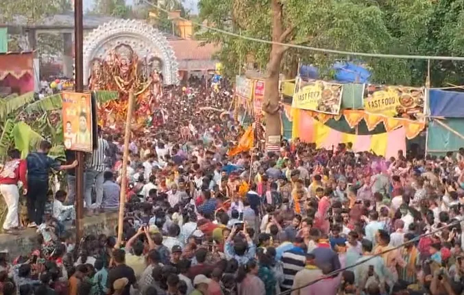 Basanti Durga Puja concludes with devotees participating in traditional processions

