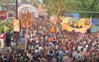 Basanti Durga Puja concludes with devotees participating in traditional processions