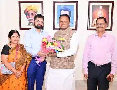 CM Majhi felicitates Sattwik Satyakam Devta for securing AIR 100 in Civil Services Examination 2025