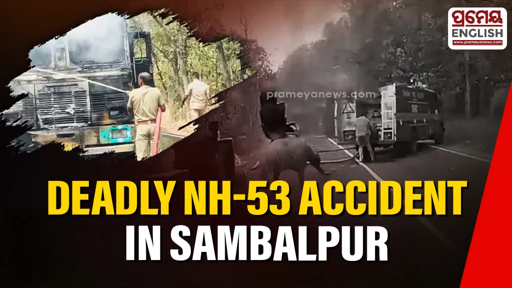 Three Killed as Motorcycle Collides with Container Truck on NH-53 in Sambalpur

