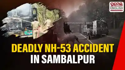 Three Killed as Motorcycle Collides with Container Truck on NH-53 in Sambalpur