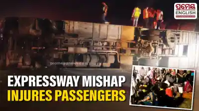 Passenger bus overturns on Yamuna Expressway in Mathura, several injured