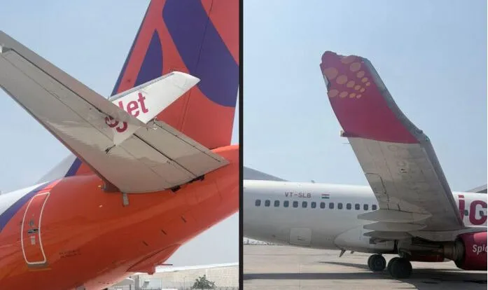SpiceJet hits Akasa Aircraft in Delhi Airport while taxiing