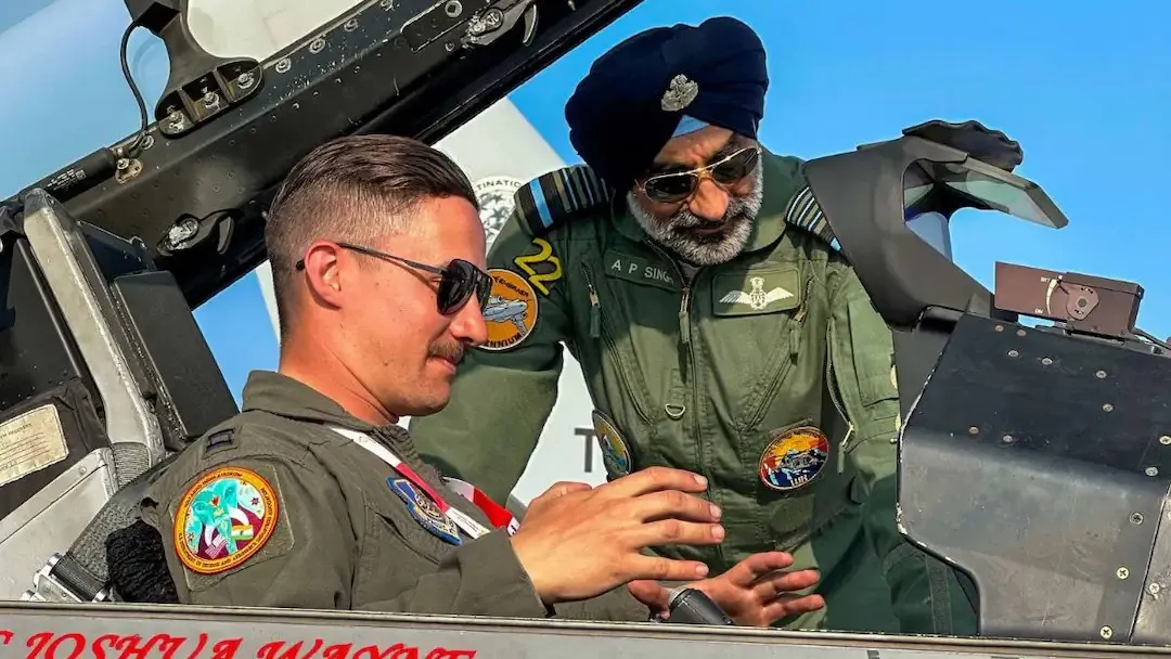 Indian Air Chief pilots advanced American F-15EX during Nevada visit.