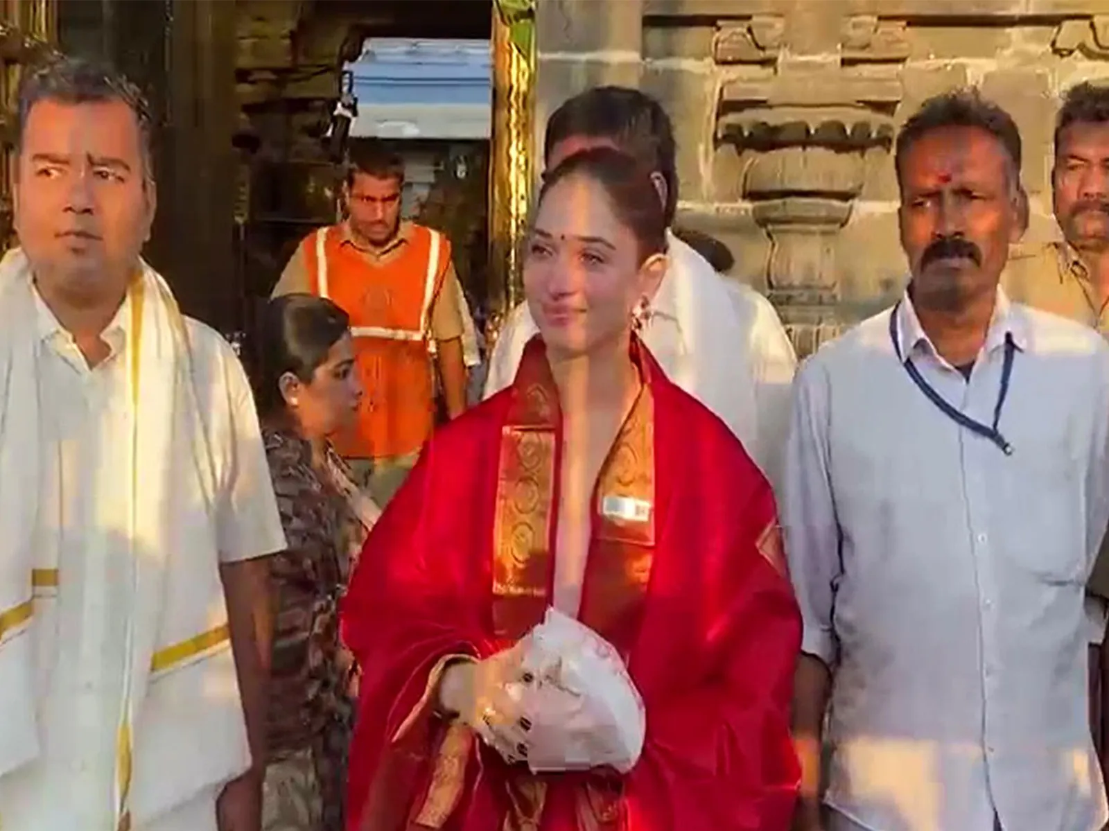 Tamannaah Bhatia offers prayers at Sri Venkateswara Swamy Temple in Tirumala
