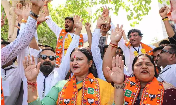 BJP celebrates landslide win in Gujarat local body polls