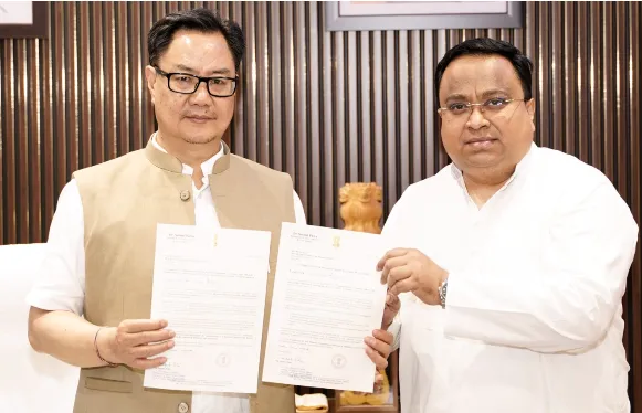 BJD MP Sasmit Patra Meets Union Minister Kiren Rijiju, Advocates for Gajapati District Development