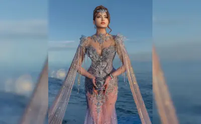Urvashi turns heads in crystal-studded silver gown at Cannes
