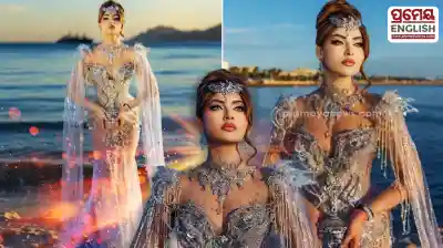 Urvashi turns heads in crystal-studded silver gown at Cannes