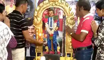 Devotees celebrate Labour Day at Rajinikanth Temple, honouring the Dignity of Work