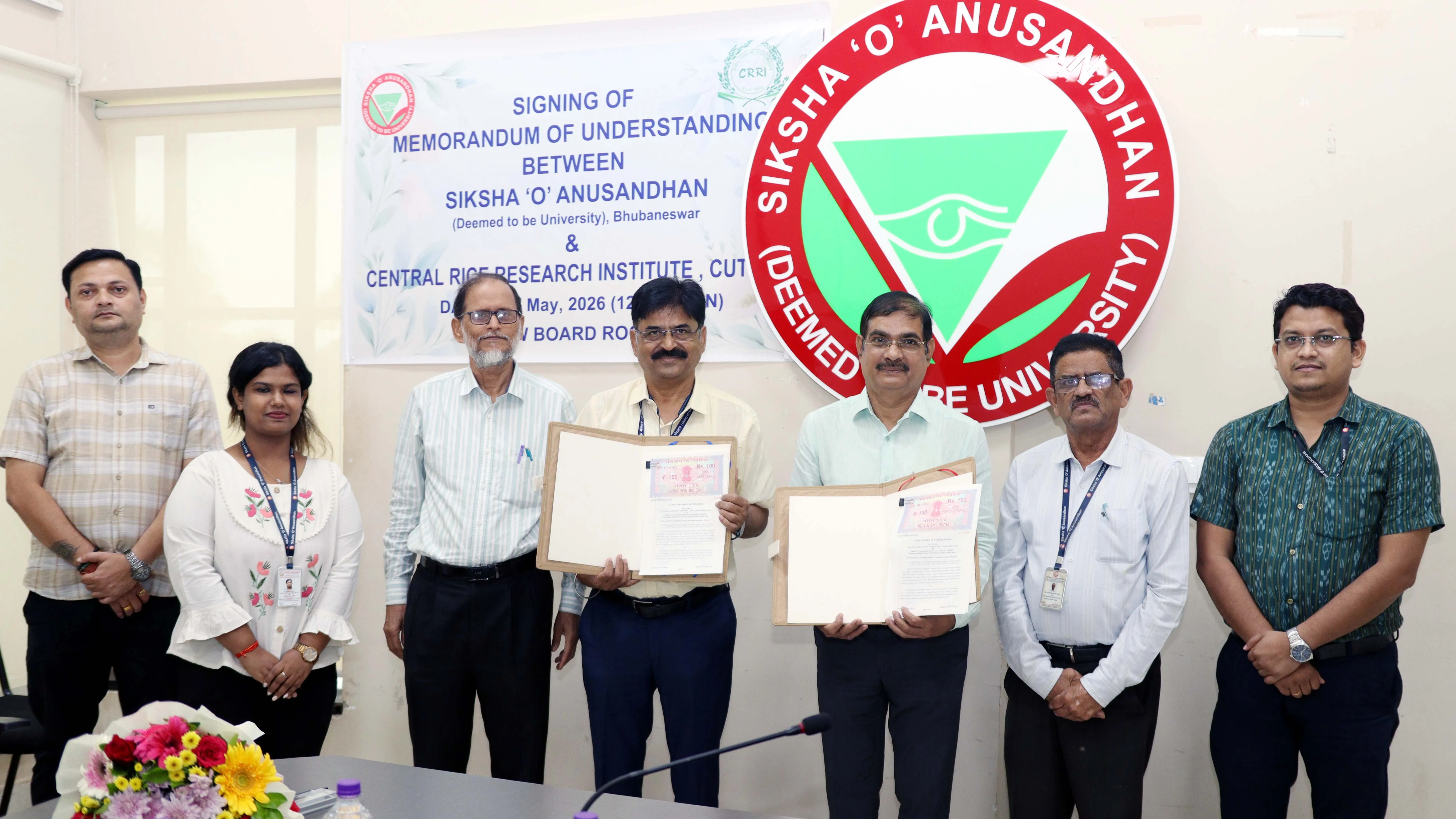 SOA, ICAR-CRRI sign MoU for long-term collaborative partnership for cutting-edge agricultural research