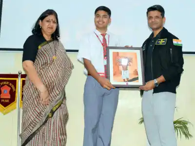 Gaganyaan astronaut Subhanshu Shukla interacts with students and faculty of Army Public School