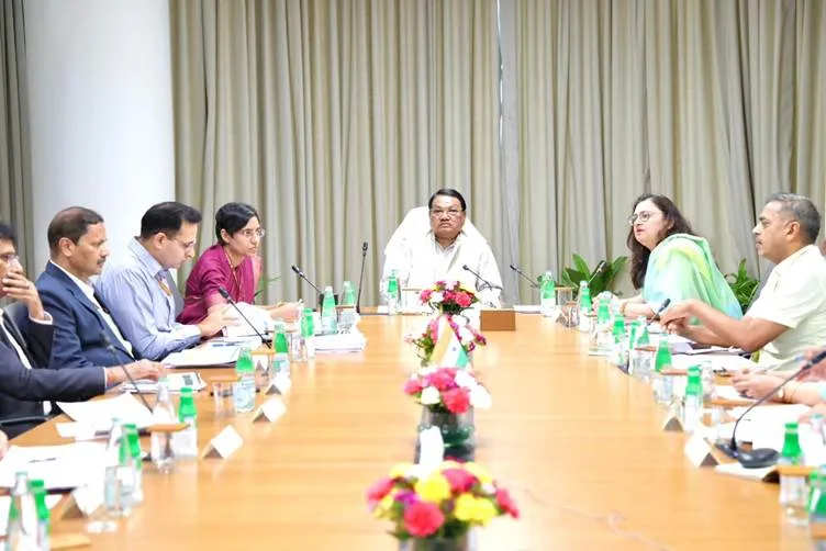 Union Minister of Tribal Affairs Jual Oram reviews progress of EMRS construction