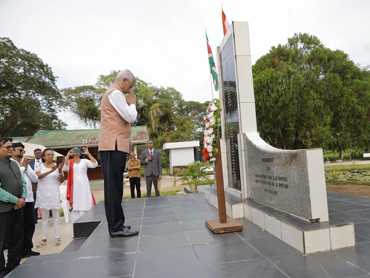 External Affairs Minister S Jaishankar Honours Girmitya Heroes at Marienburg Monument In Suriname