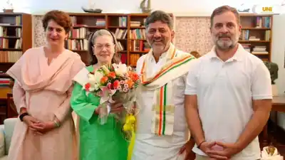 Karnataka CM DK Shivakumar meets Rahul Gandhi, Sonia Gandhi in Delhi