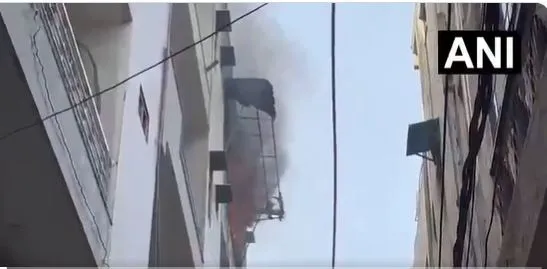 Massive fire breaks out in private guesthouse at Delhi Subzi Mandi: Dousing operation on

