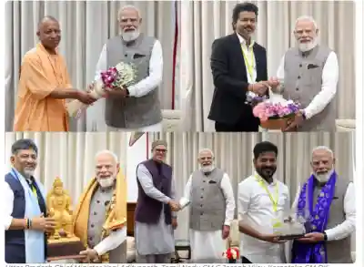 CMs of Various States Meet PM Modi on Sidelines of NITI Aayog Governing Council Meeting