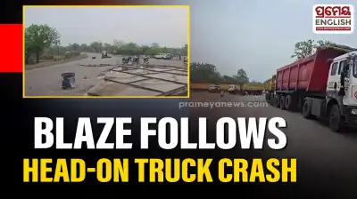 Two truck drivers burnt alive in fiery head-on collision on NH-10 in Sundargarh