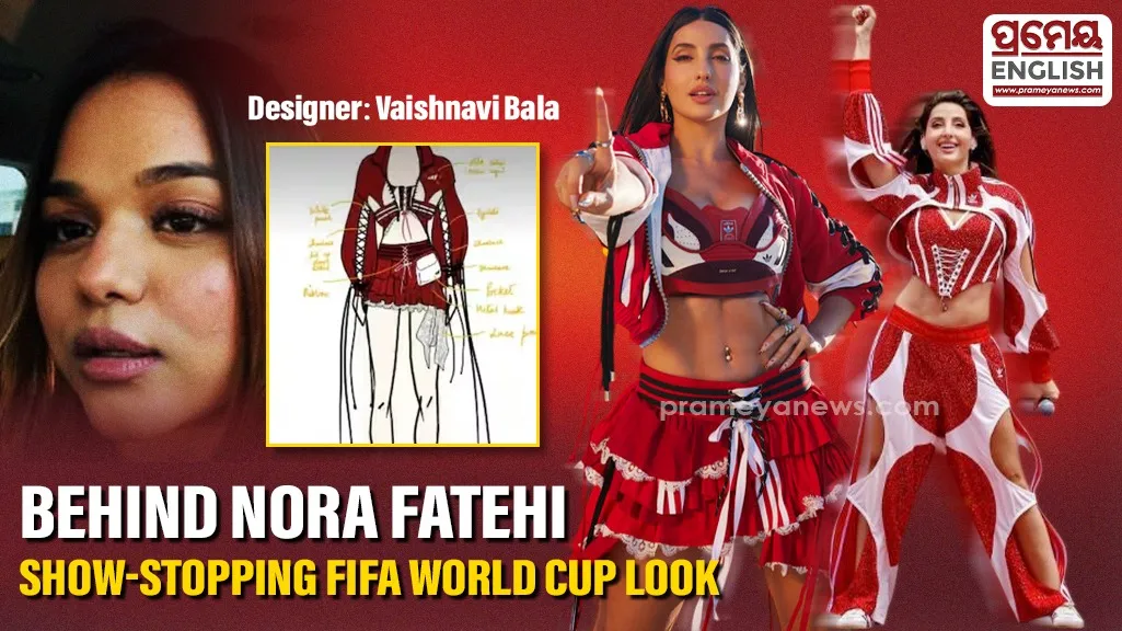How One Rising Designer Transformed Five Basic Shirts into Nora Fatehi Epic FIFA Costume