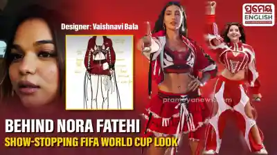 How One Rising Designer Transformed Five Basic Shirts into Nora Fatehi Epic FIFA Costume