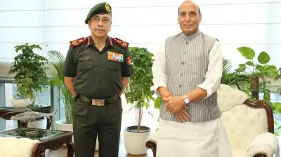 Newly appointed CDS General N S Raja Subramani calls on Defence Minister