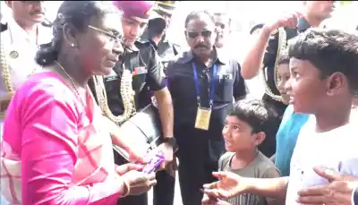 President Droupadi Murmu celebrates 68th birthday in native village, distributes chocolates to children