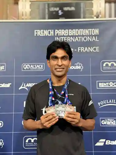 Pramod wins three medals at French Para badminton