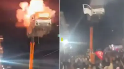 Madhya Pradesh Cops File FIR after Shocking Car Explosion Stunt Terrifies Ujjain Crowds