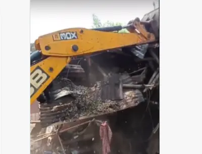 BMC bulldozes illegal scrap yard linked to smart city theft in Bhubaneswar