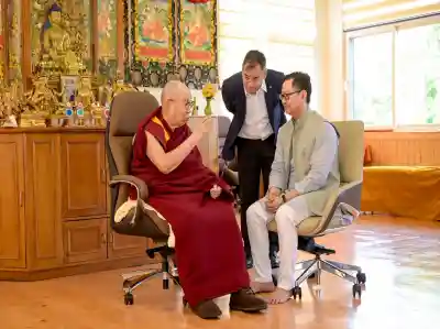 Union Minister Rijiju meets Dalai Lama in Delhi, enquires about his health after knee surgery