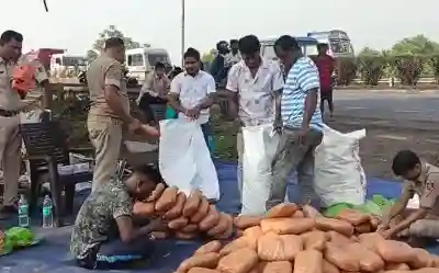 Huge ganja haul seized after car crashes into divider while fleeing police on Biju Expressway