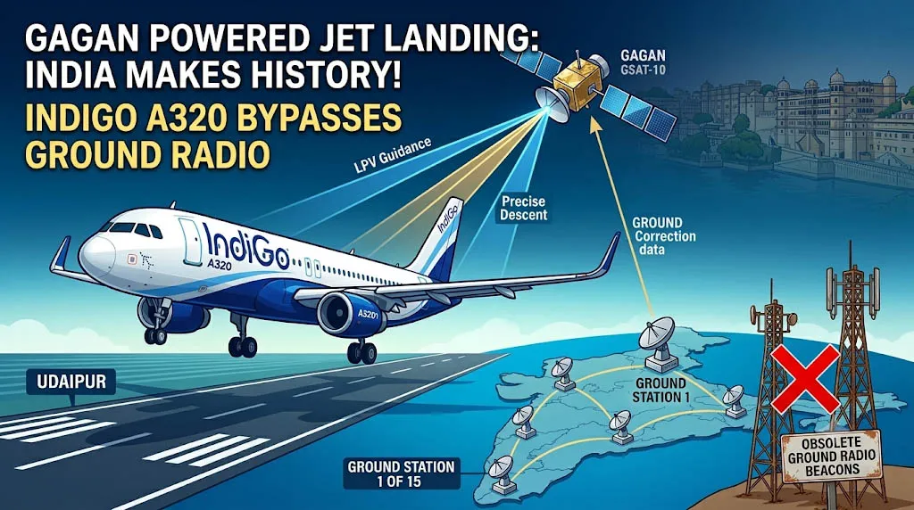 IndiGo Completes Historic Udaipur Jet Landing Guided Entirely By Indian Space Satellites