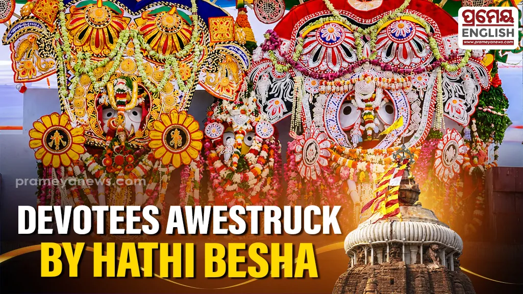 Devotees left spellbound on witnessing Hathi Besha of the holy trinity: WATCH