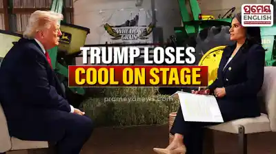 Tense standoff in Wisconsin barn ends with Donald Trump throwing microphone during taping