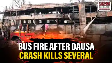 Rajasthan: Several feared dead after bus catches fire following collision on Dausa's Jaipur-Bandikui expressway, atleast 25 escape