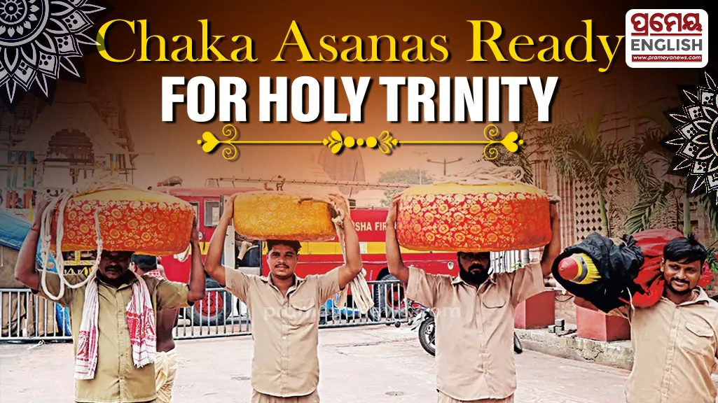 Chaka Asanas & Apsaras being crafted for Holy Trinity ahead of rituals in Puri

