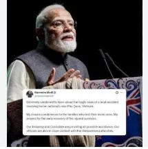 PM Modi Mourns Loss of Indian Tourists in Vietnam Boat Tragedy