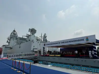 Defence Minister Rajnath Singh commissions indigenous stealth frigate INS Mahendragiri in Visakhapatnam