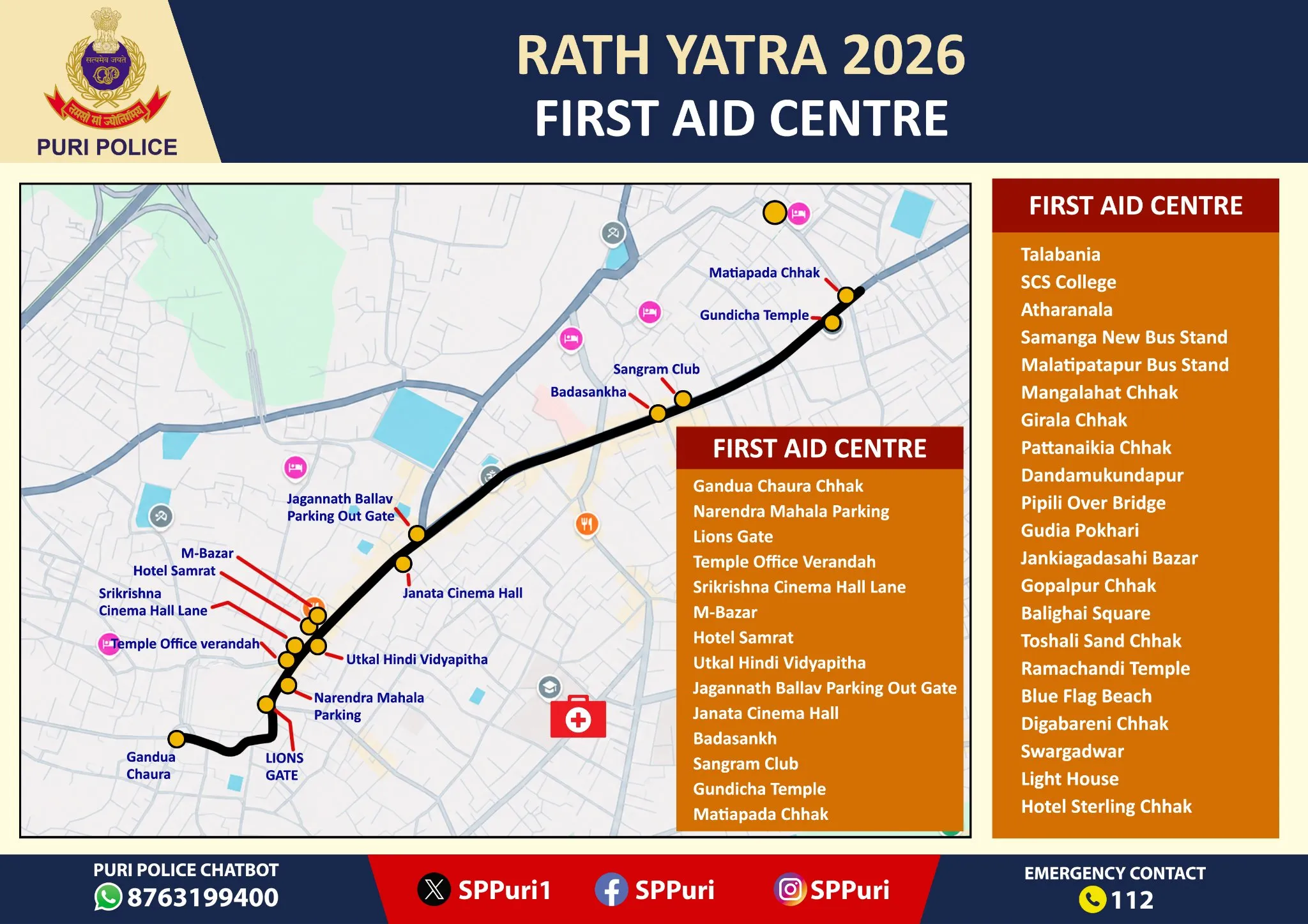 With lakhs of devotees expected to gather for the world-famous Rath Yatra 2026, the Puri Police has issued a public advisory urging pilgrims not to panic in case of illness or any medical emergency during the festival.