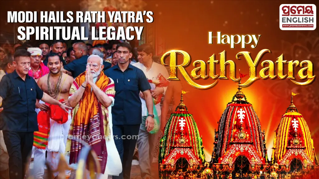 Prime Minister Narendra Modi on Thursday extended warm greetings to the nation on the occasion of the Jagannath Rath Yatra, describing the grand festival as a "radiant expression" of India's timeless spiritual and cultural heritage.