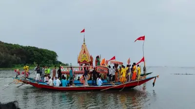 Lord Jagannath’s unique ‘Jala Rath Yatra’ held on Chilika Lake, devotees witness divine boat procession