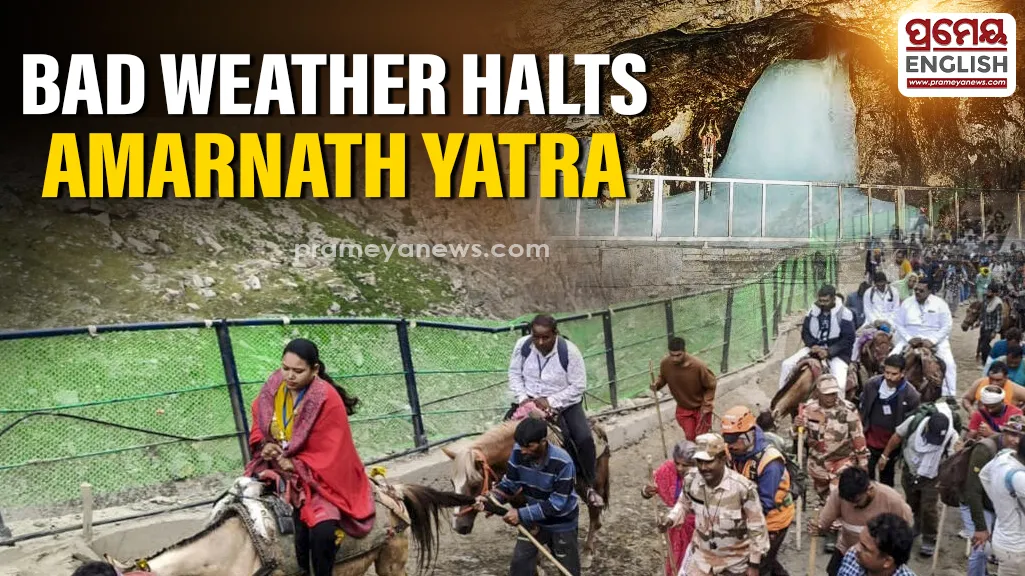 Amarnath Yatra temporarily suspended on Pahalgam, Baltal routes for adverse weather 
