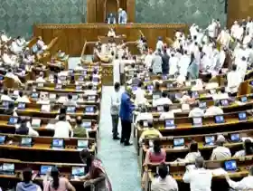 Lok Sabha, Rajya Sabha face repeated adjournments on first day of monsoon session, opposition slams government on paper leak issue