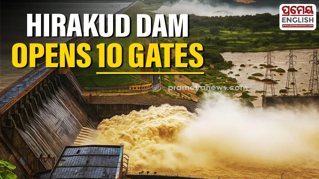 Hirakud Dam opens 10 gates as inflows surge after heavy rains in upper catchment