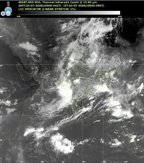 Satellite Imagery Reveals active Asian monsoon Convergence Corridor bringing heavy Rain