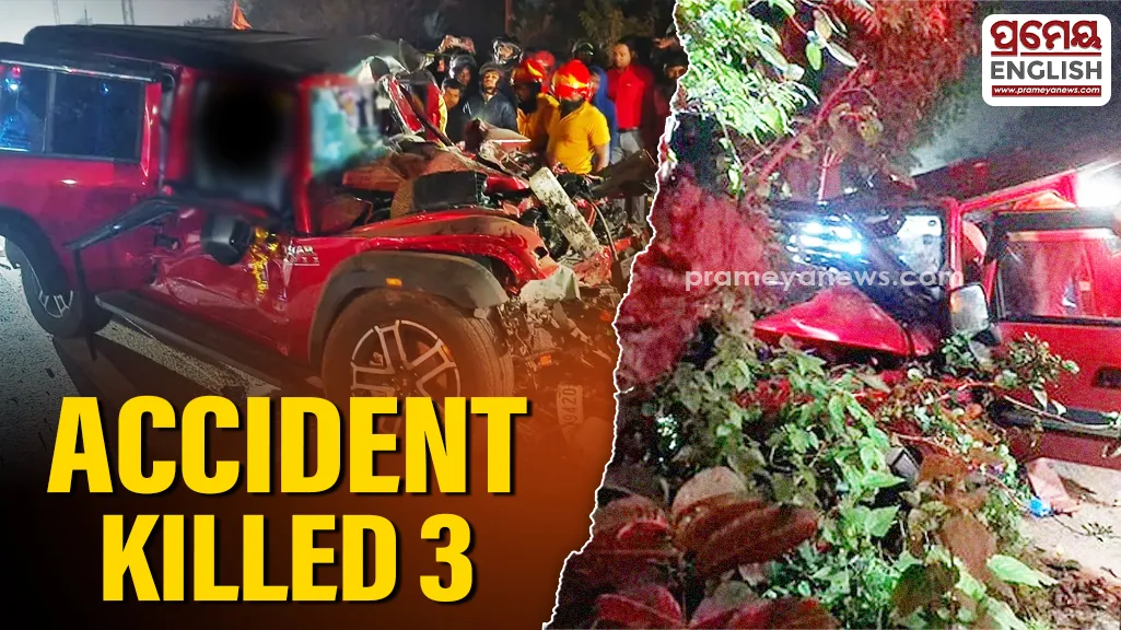 Three members of a family were killed and a minor boy was critically injured after a Thar SUV rammed into a roadside mango tree near Rajia under Champua police limits in Odisha's Keonjhar district.