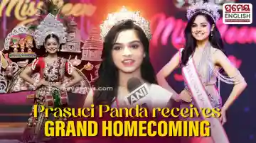 Prasuci Panda receives Grand Homecoming in Bhubaneswar after Winning National Teen Crown