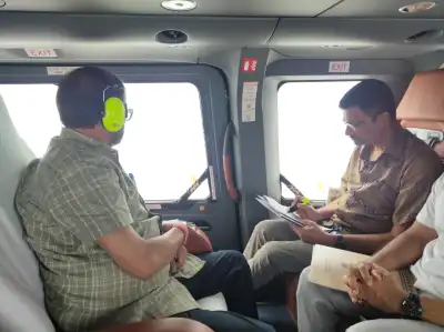  Odisha floods: Revenue Minister conducts aerial survey 