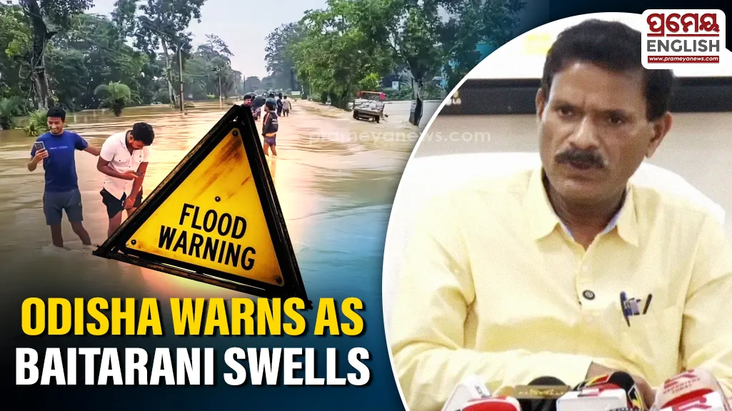 The Odisha government has issued a precautionary alert for parts of Jajpur and Bhadrak districts as the Baitarani River continues to swell following heavy rainfall across the state, raising the possibility of a minor flood situation.