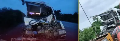 Over 10 pilgrims seriously injured after mini bus crashes into truck on NH-16